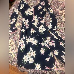 Salwar and trousers Navy Blue Floral